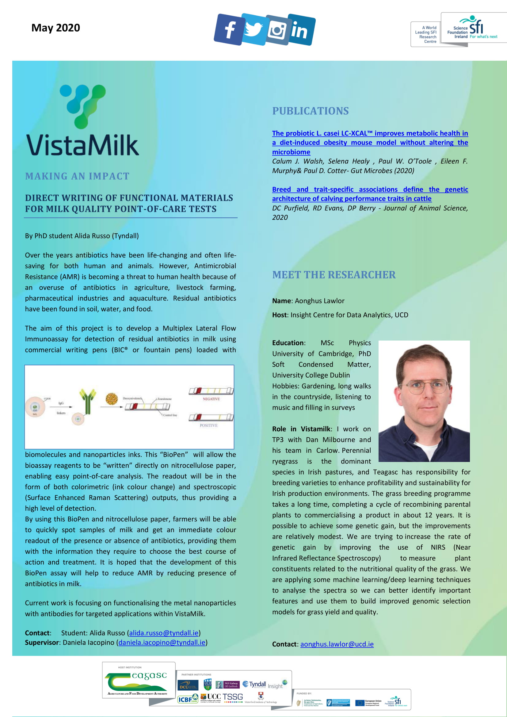 VistaMilk May 2020 Updates | VistaMilk